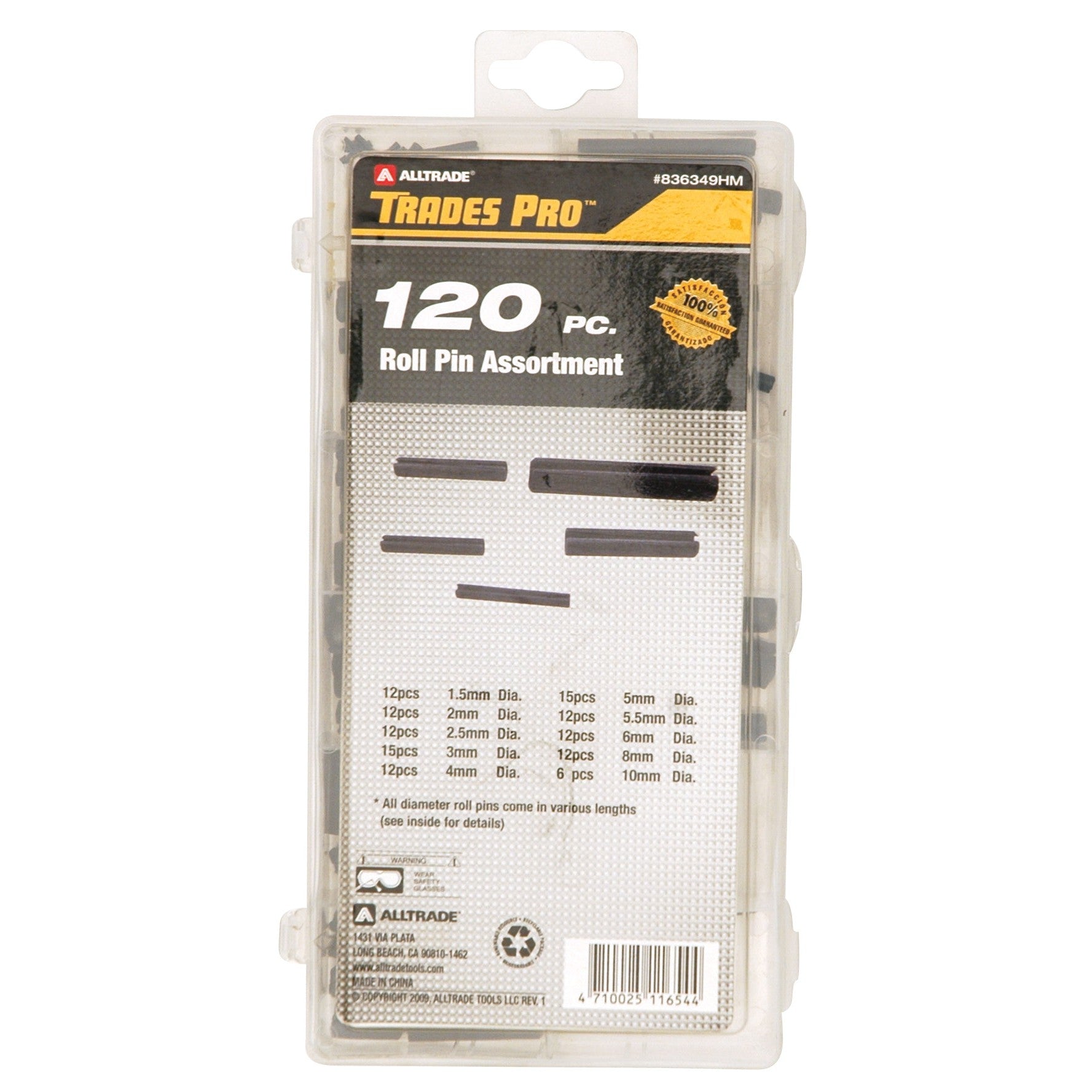 Trades Pro 120PC METRIC ROLL PIN ASSORTMENT