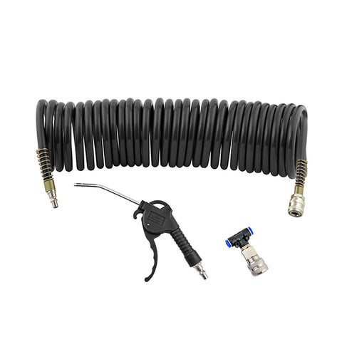 Powerbuilt 5M Recoil Air Hose And Air Blow Gun Set