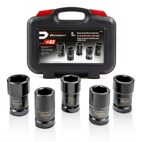 Powerbuilt 1” Dr 5pc Master Budd Wheel Socket Set