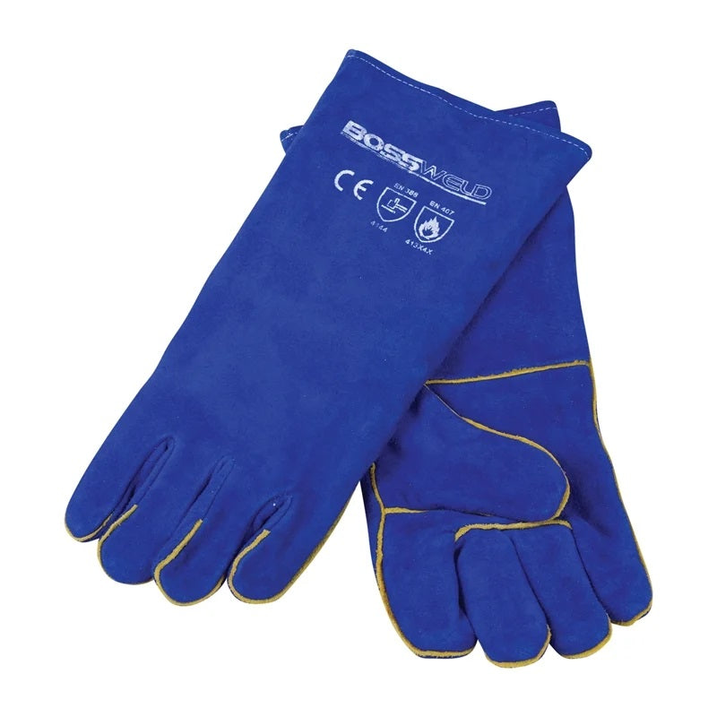 Bossweld Welding Gloves - Blue 40cm/16