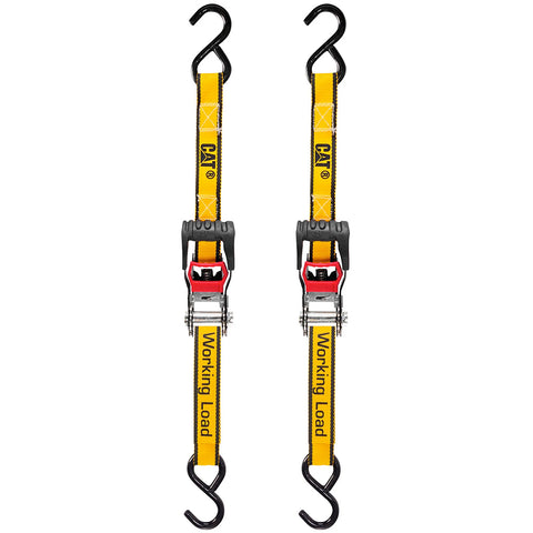 Cat® 3.6M x 25mm, 2pc Ratchet Tie-Down Strap - 400KG