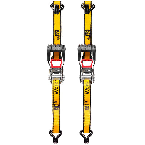 Cat® 4.8M x 38mm, 2pc Ratchet Tie-Down Strap - 1,020KG