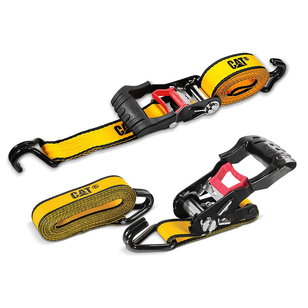 Cat® 4.8M x 38mm, 2pc Ratchet Tie-Down Strap - 1,020KG