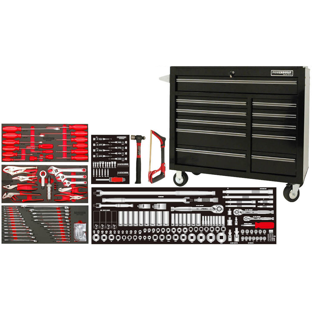 Powerbuilt 253pc 41" Roller Cabinet & Assorted Tools