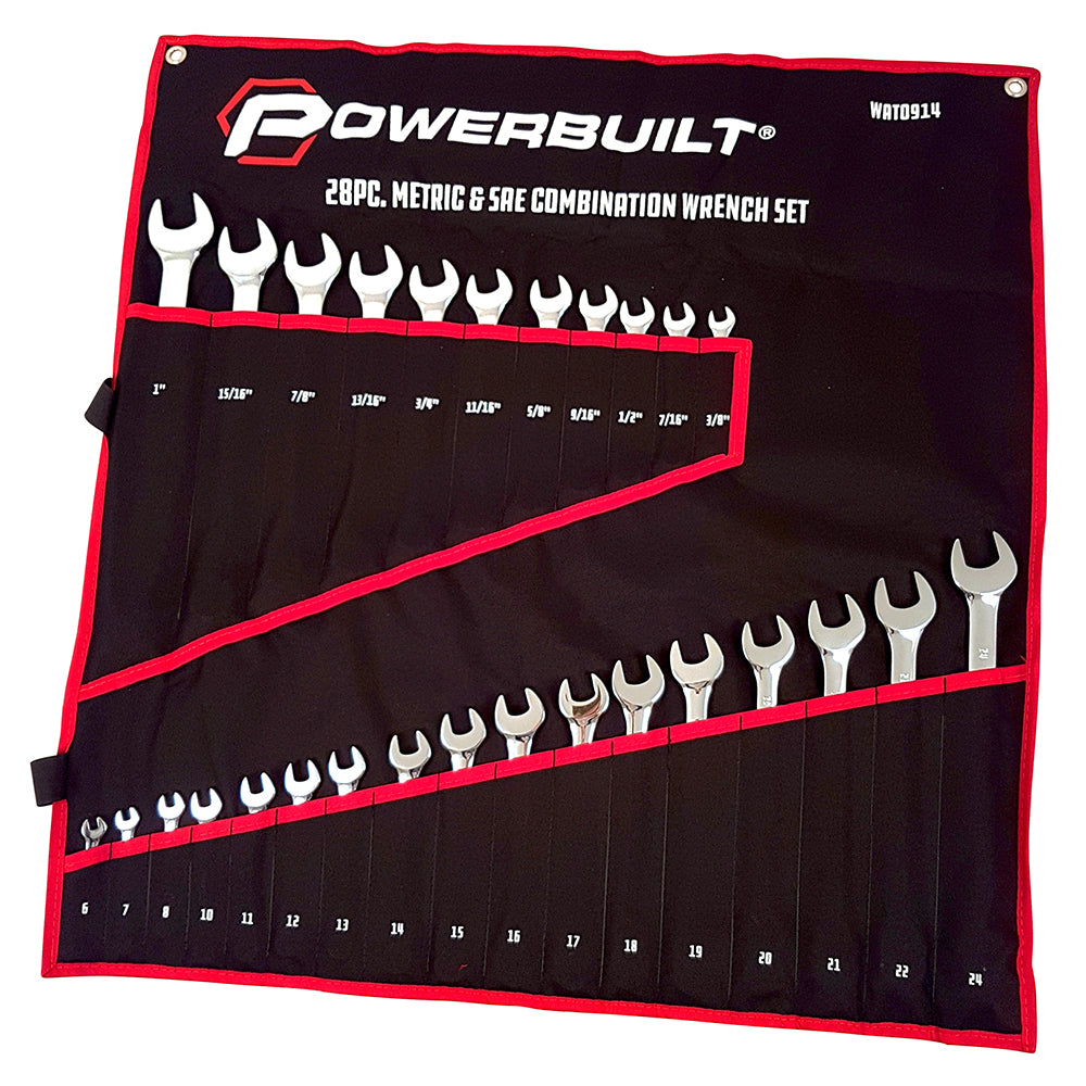 28PC COMBINATION FULLY POLISHED SPANNER SET