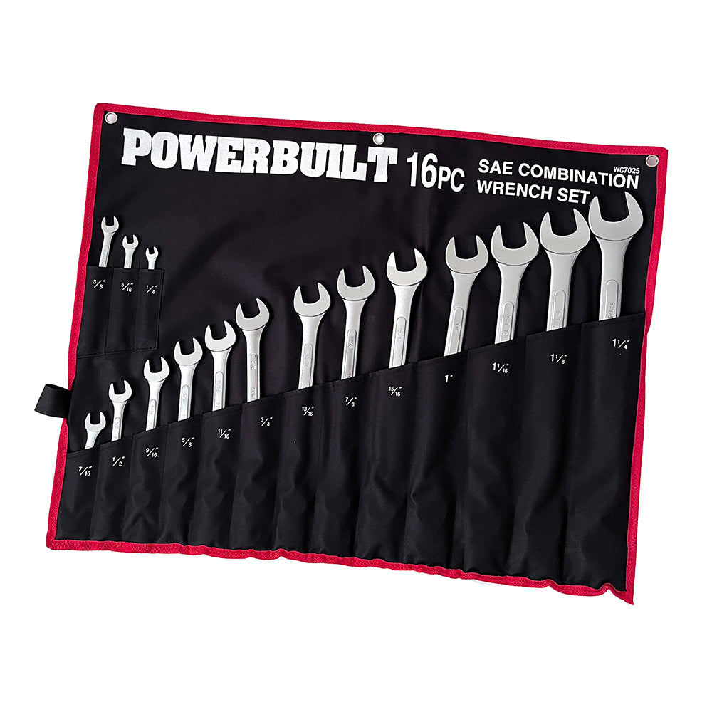 Powerbuilt 16pc Imperial Ring and Open End Spanner Set
