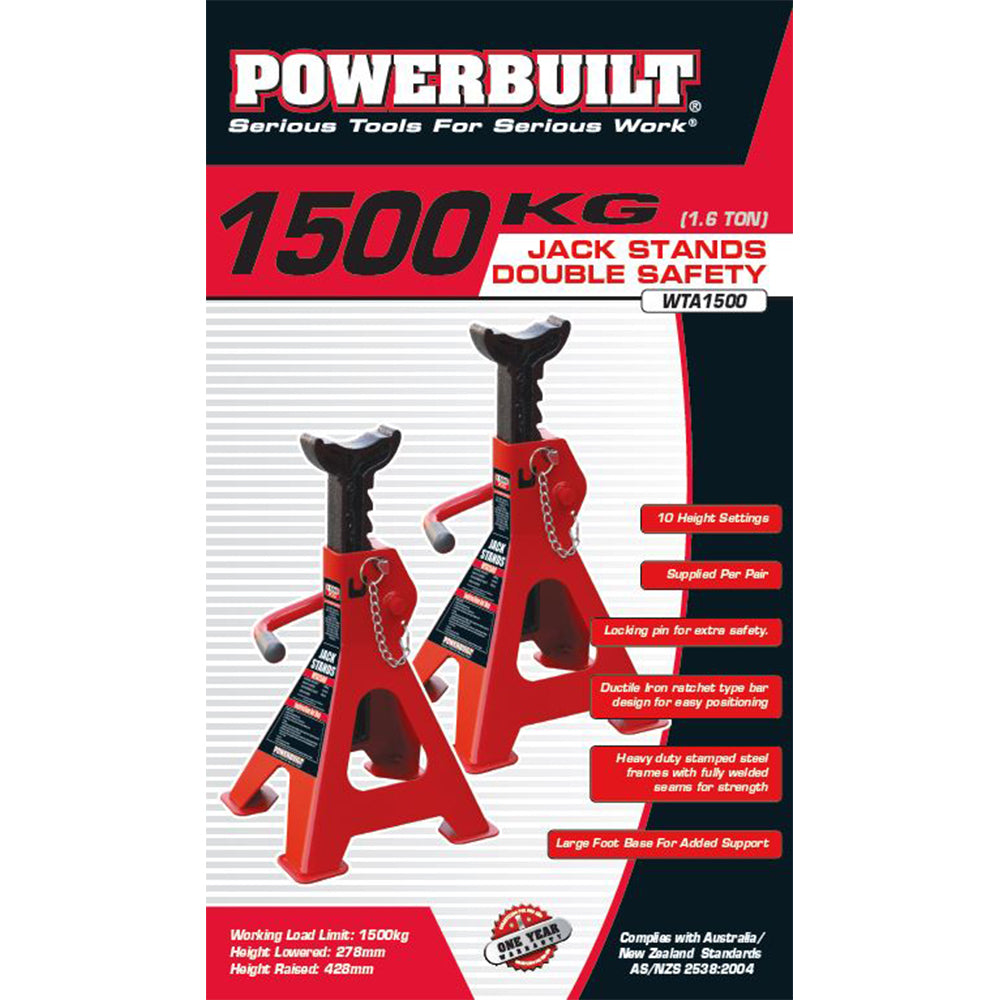 Powerbuilt 1.6 Ton / 1500kg Jack Stands