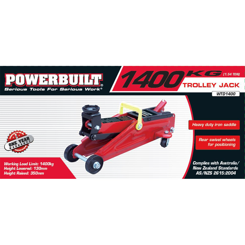 Powerbuilt 1.54 Ton / 1400kg Trolley Jack