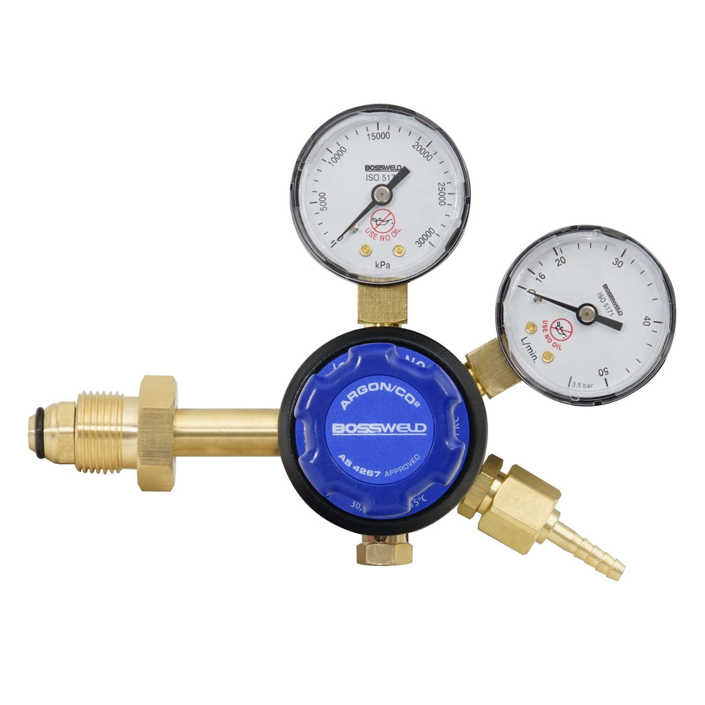 Bossweld Regulator Twin Gauge Argon Side Entry