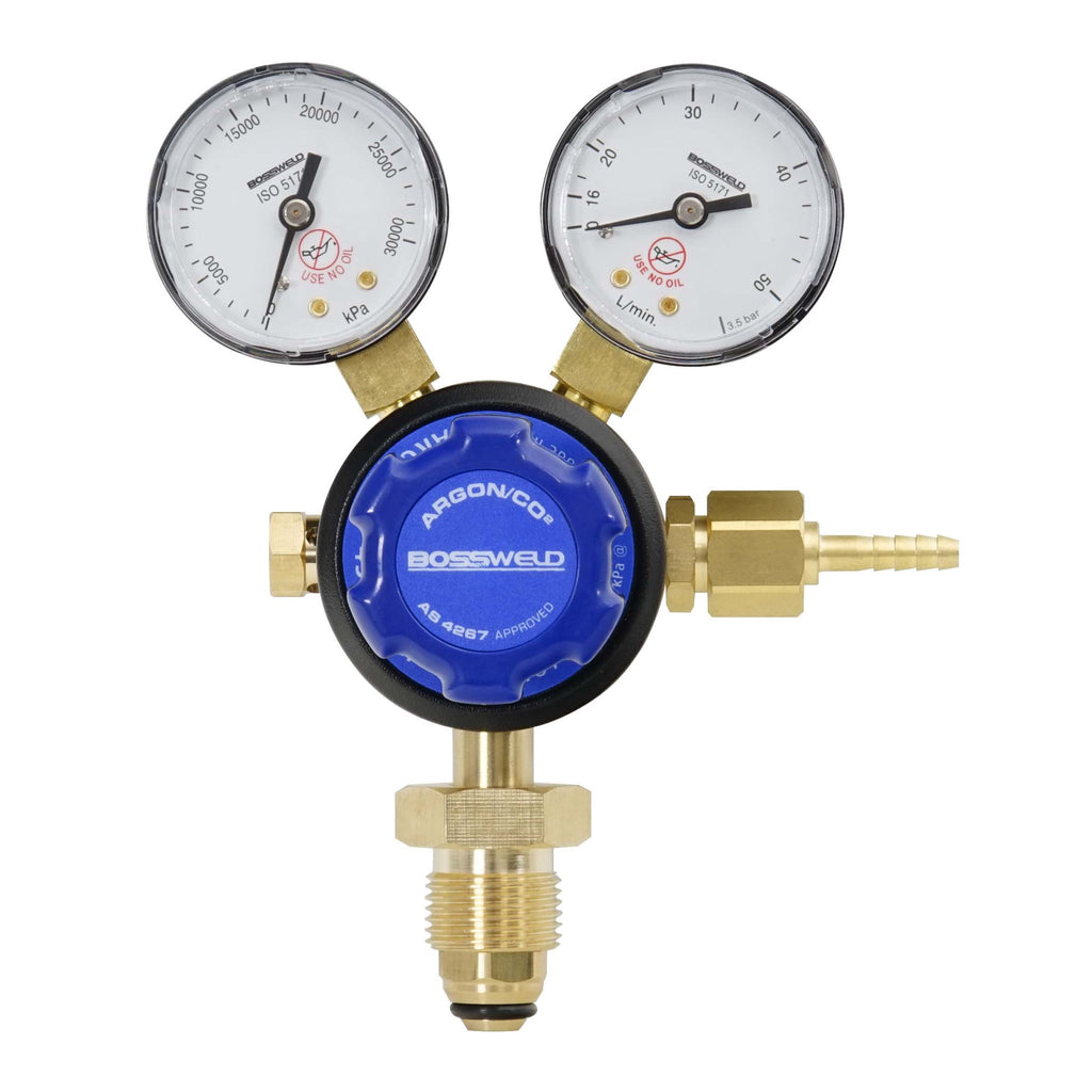 Bossweld Regulator Twin Gauge Argon Bottom Entry