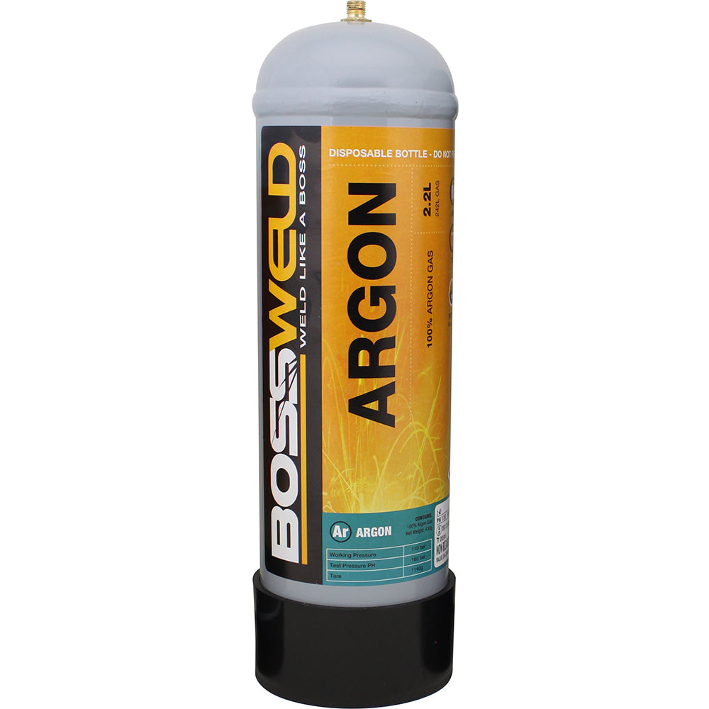 Bossweld 2.2 Lt Pure Argon Disposable Gas Bottle