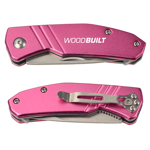 Woodbuilt Pink 150mm Drop Point Folding Knife