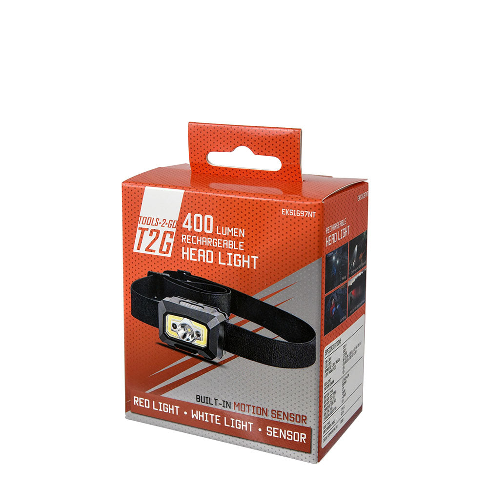 Tools 2 Go Rechargable Head Light 400Lm