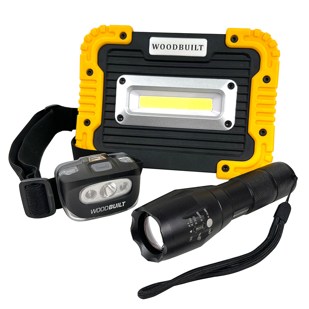 3pc LED Lighting Trio Package Woodbuilt