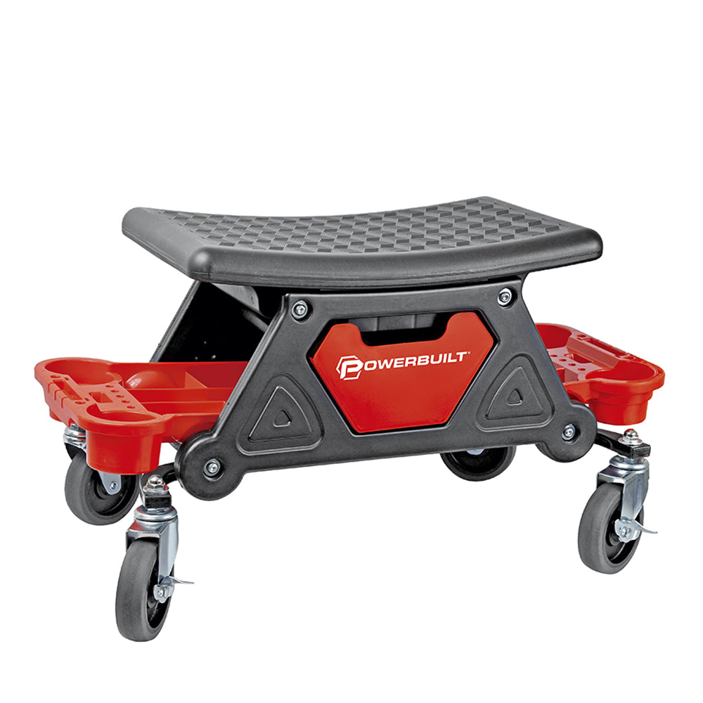 Powerbuilt Rolling Seat with Organizer
