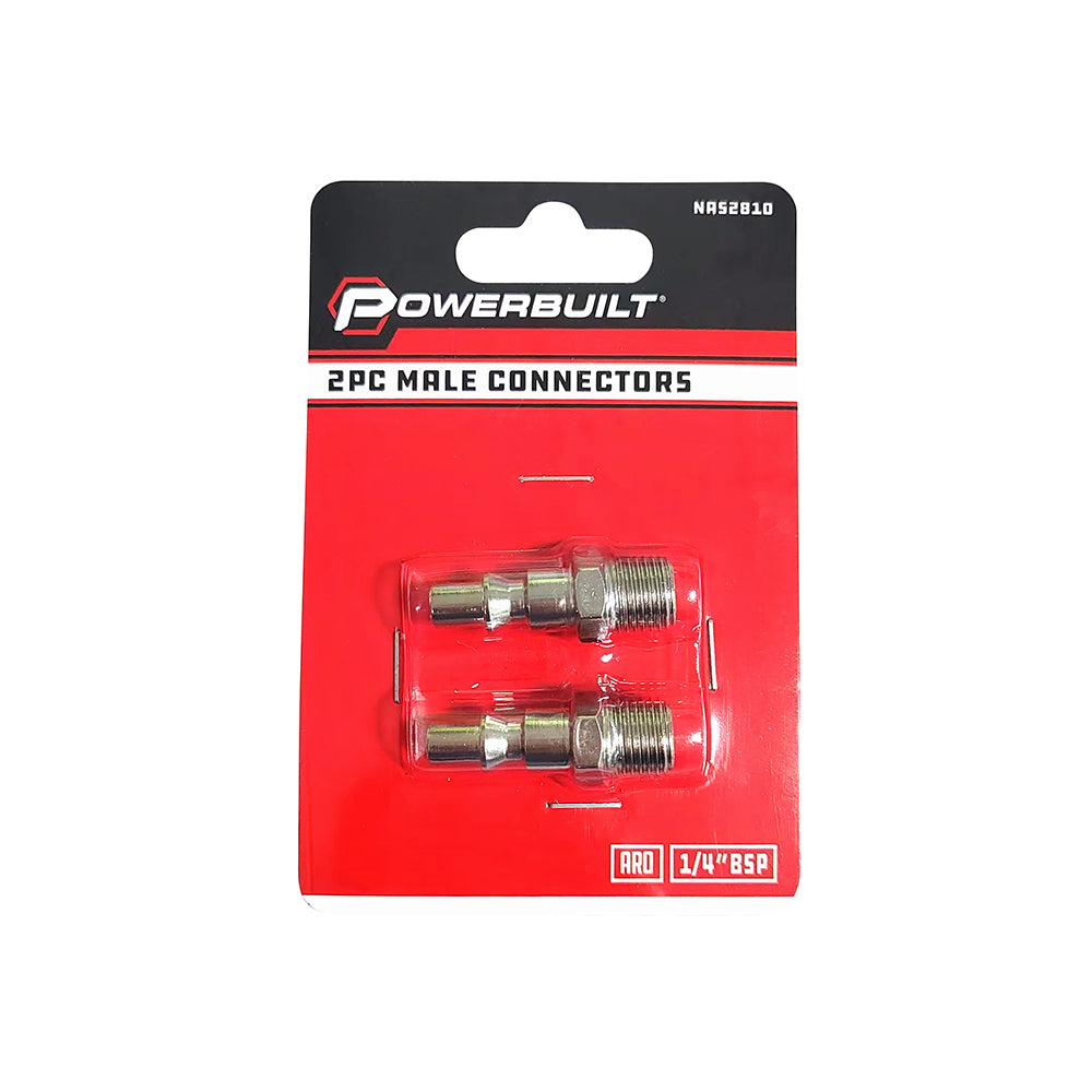 Powerbuilt 2pc Male Connectors ARO 1/4BSP