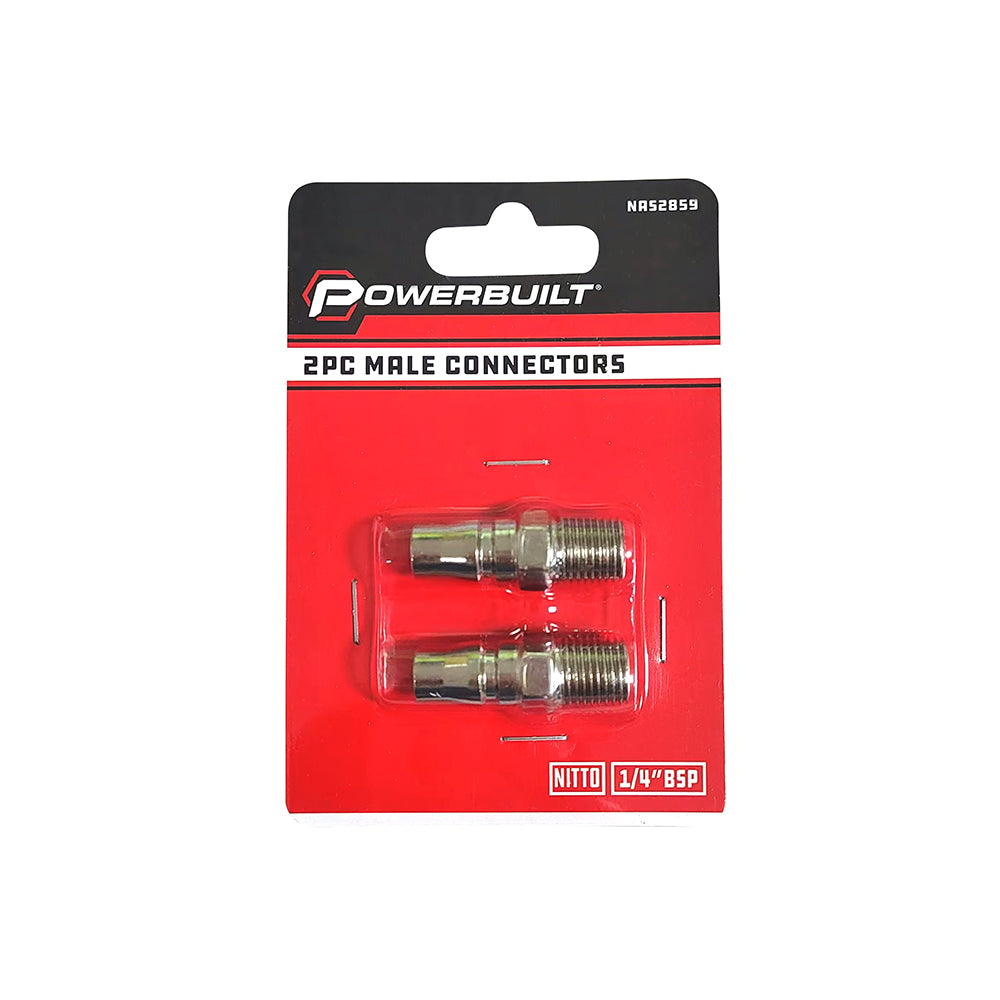 Powerbuilt 2pc Male Connectors NITTO 1/4BSP