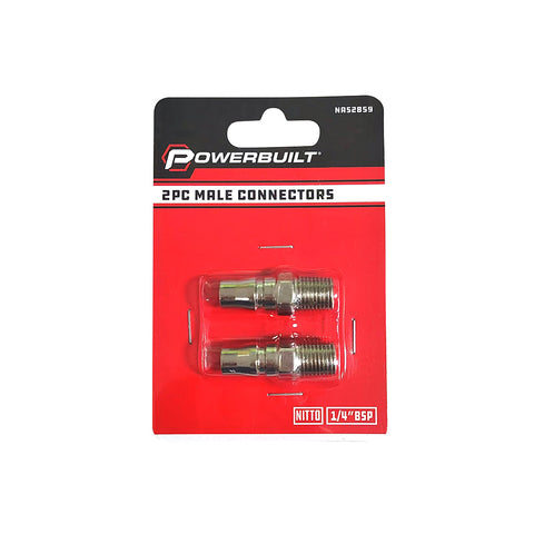 Powerbuilt 2pc Male Connectors NITTO 1/4BSP