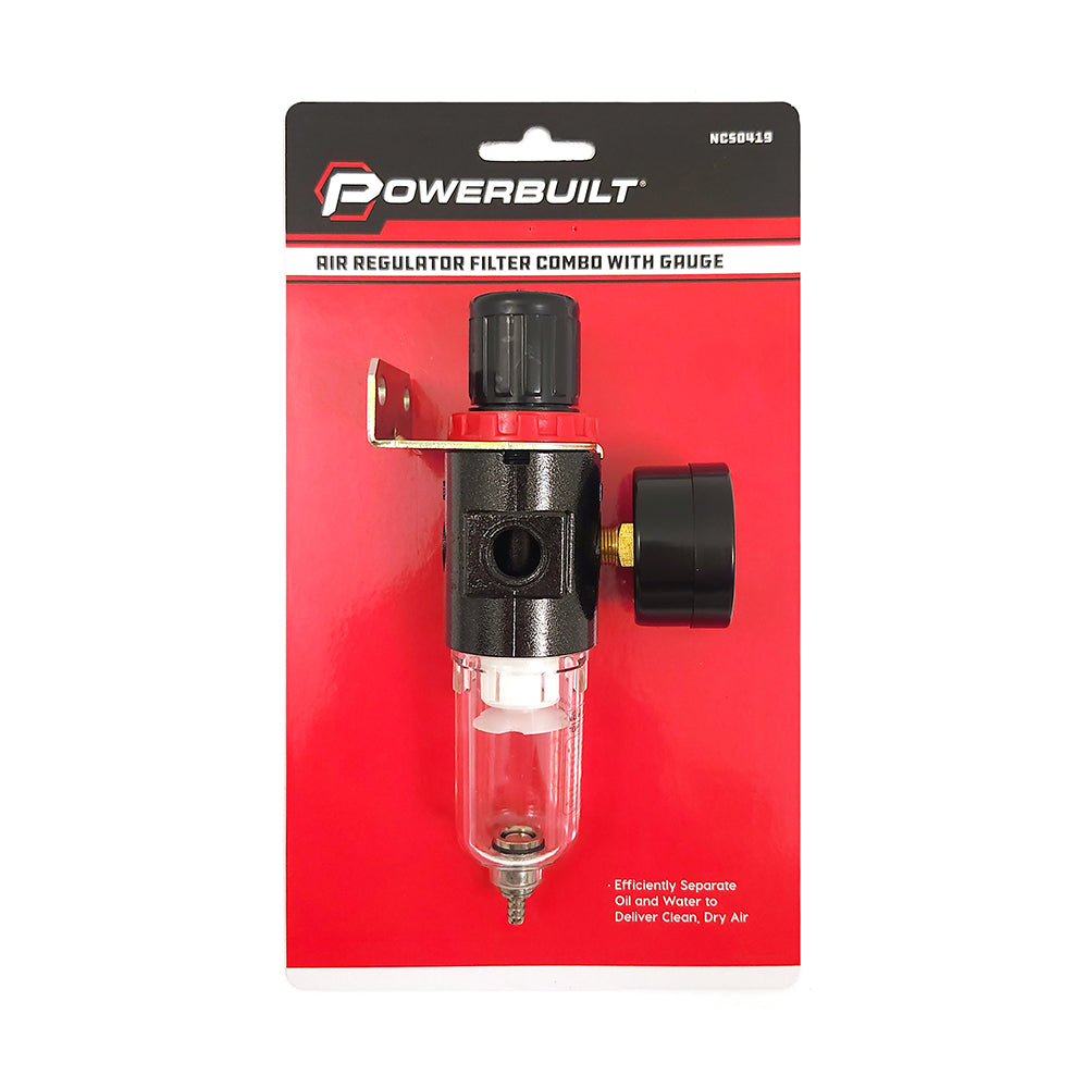 Powerbuilt Air Regulator Filter Combo with Gauge