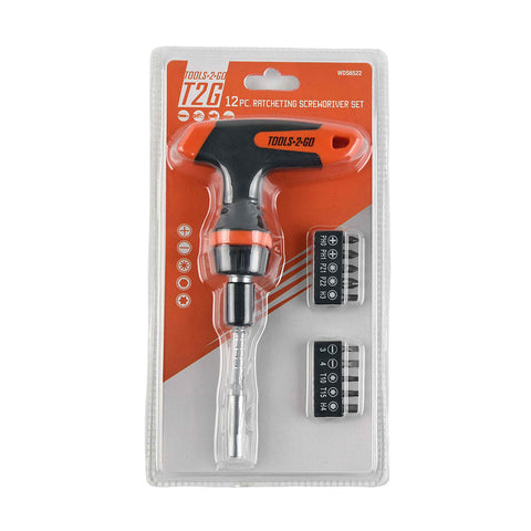 Tools 2 Go 12pc Ratcheting Screwdriver Set
