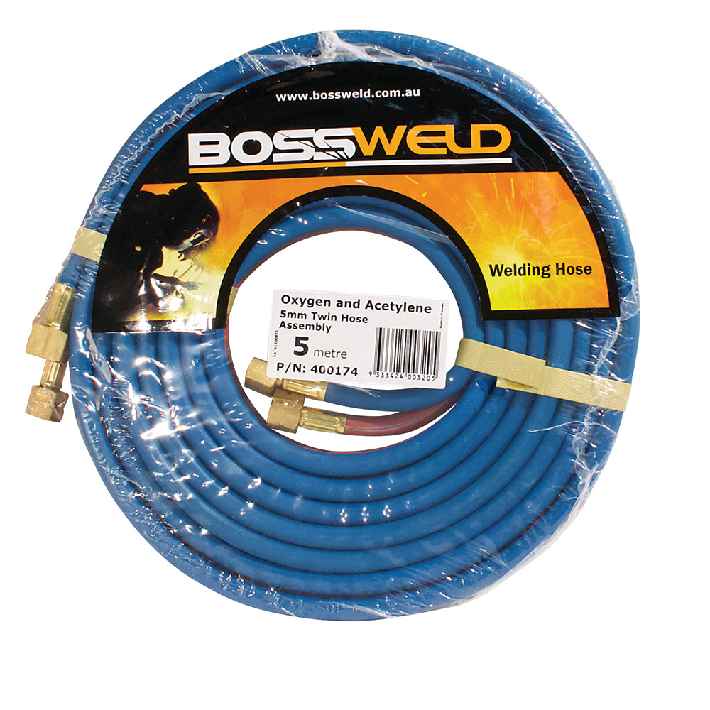 Bossweld Oxygen/Acetylene Twin Hose Assembly - 5 meters