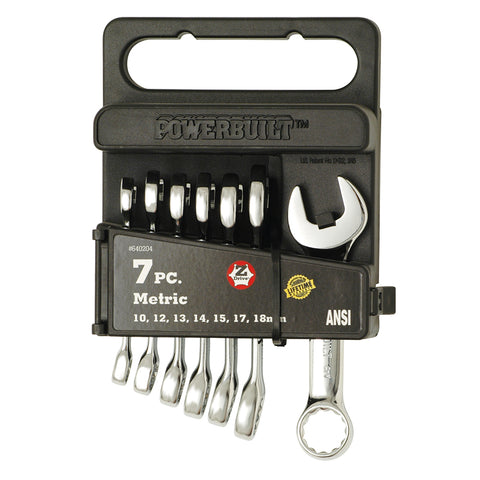 Powerbuilt 7pc Stubby Metric R&OE Spanner Set