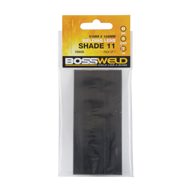 Bossweld Welder Lens 51mm x 108mm - Shade 11