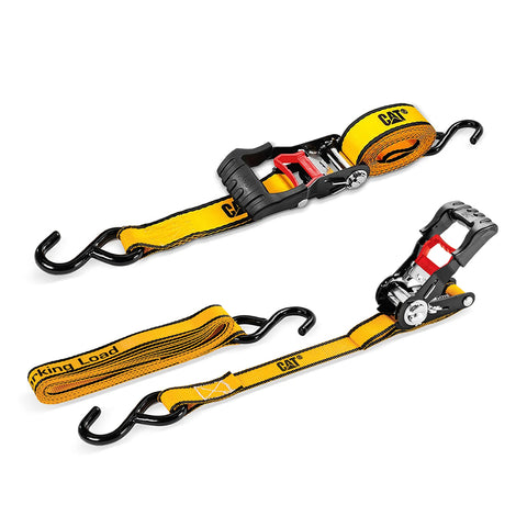 Cat® 3.6M x 25mm, 2pc Ratchet Tie-Down Strap - 400KG