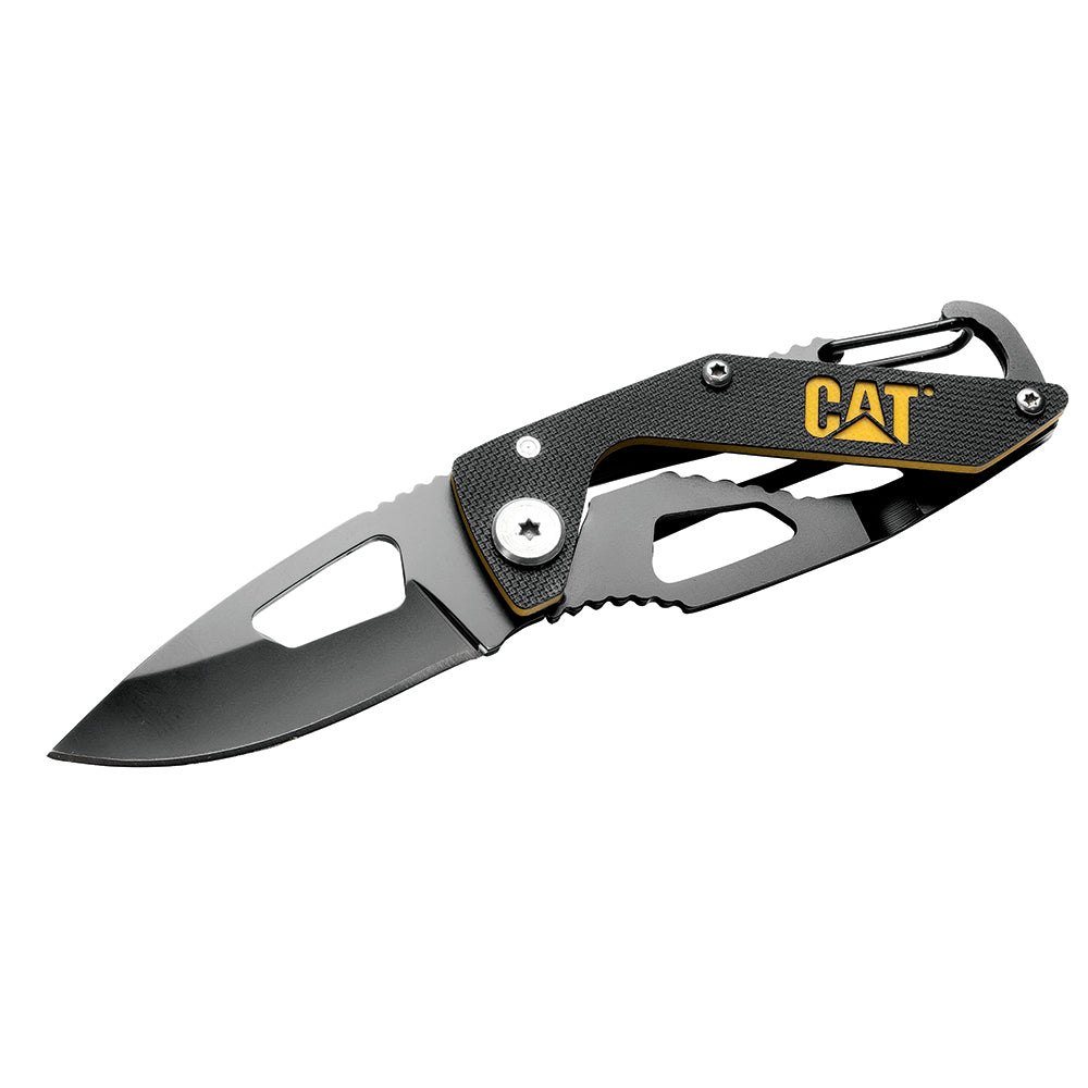 CAT 135MM FOLDING SKELETON KNIFE W/CARABINER