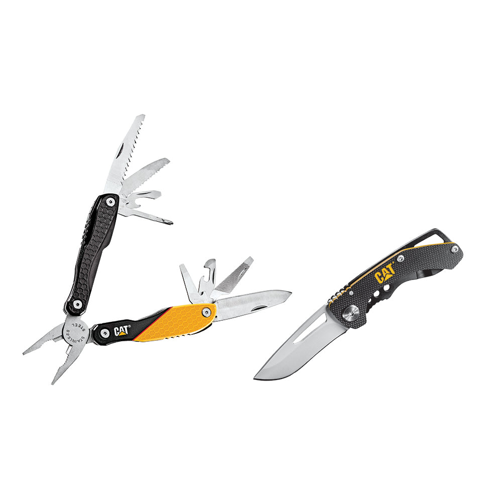 CAT 13-IN-1 MULTI TOOL & FOLDING SKELETON KNIFE SET