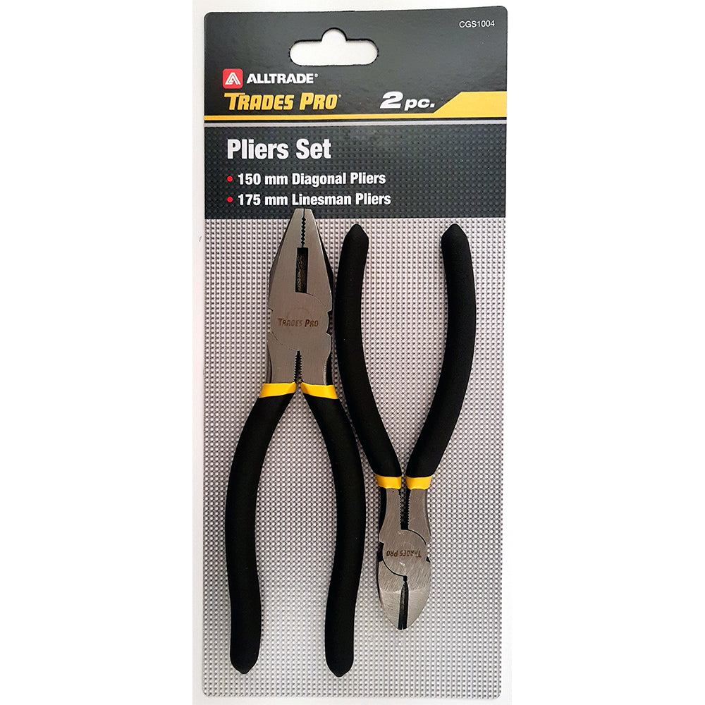 Trades Pro 2pc Pack 150mm/6 Diagonal & 175mm/7 Linesman Pliers