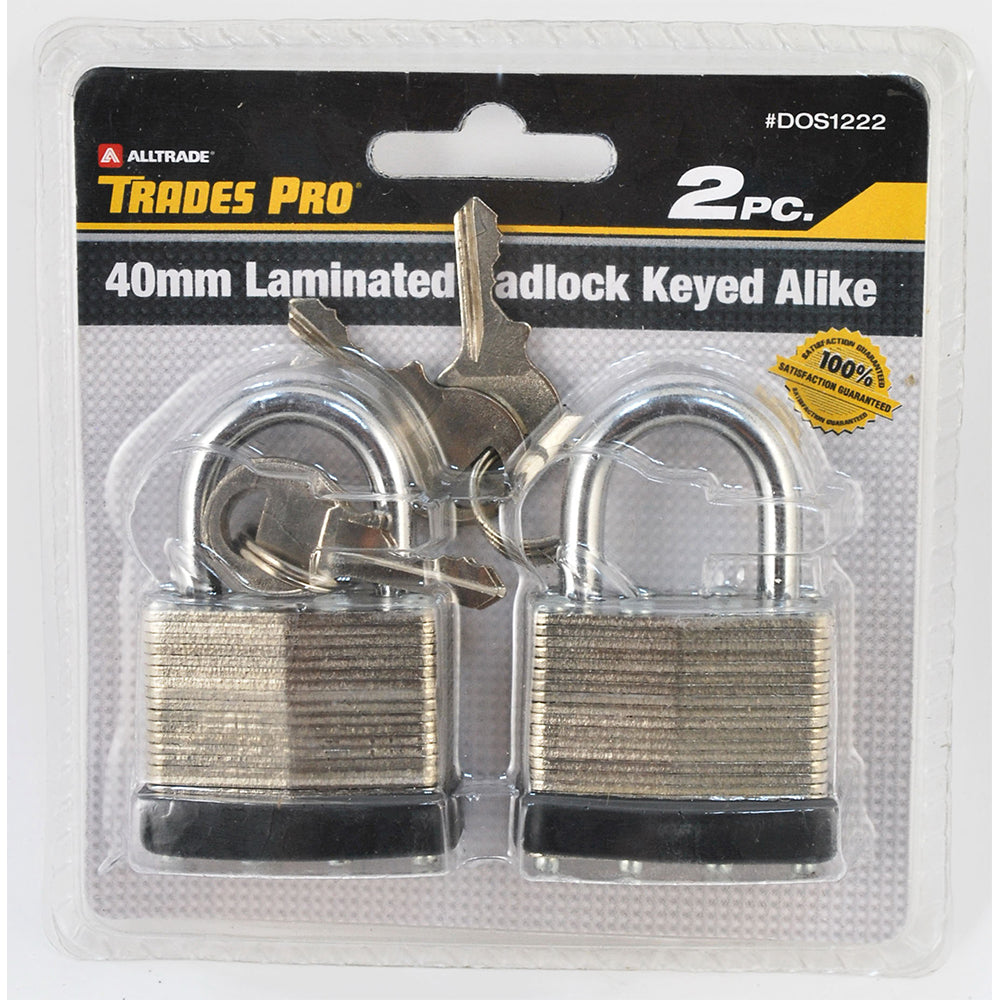 Trades Pro 2pc Padlock, Keyed Alike