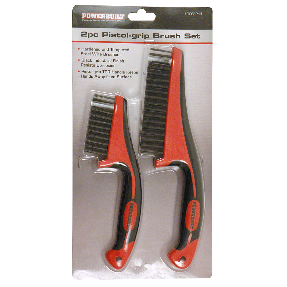 Powerbuilt 2pc Pistol-Grip Brush Set