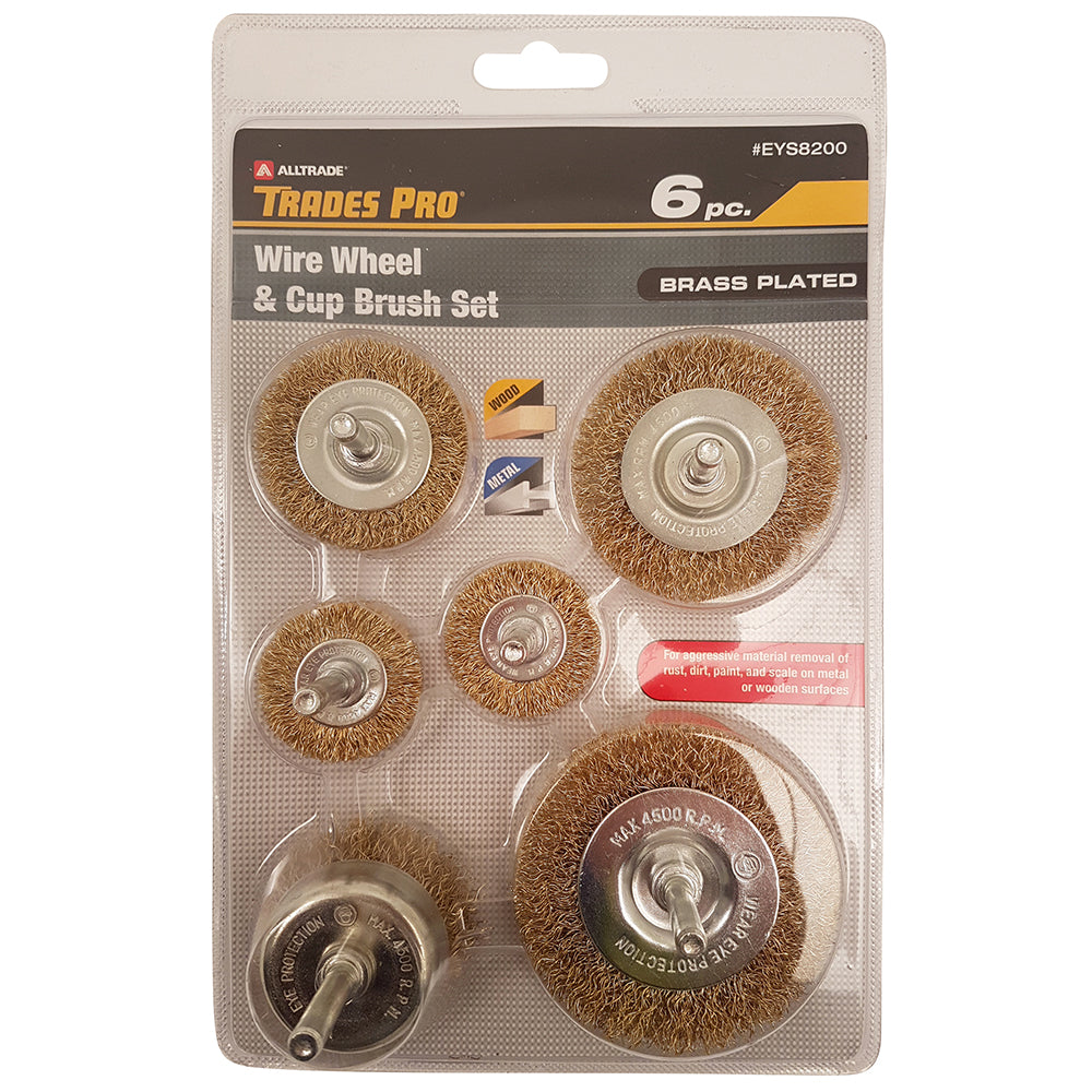 Trades Pro Trades Pro 6pc Wire Wheel & Cup Brush Set