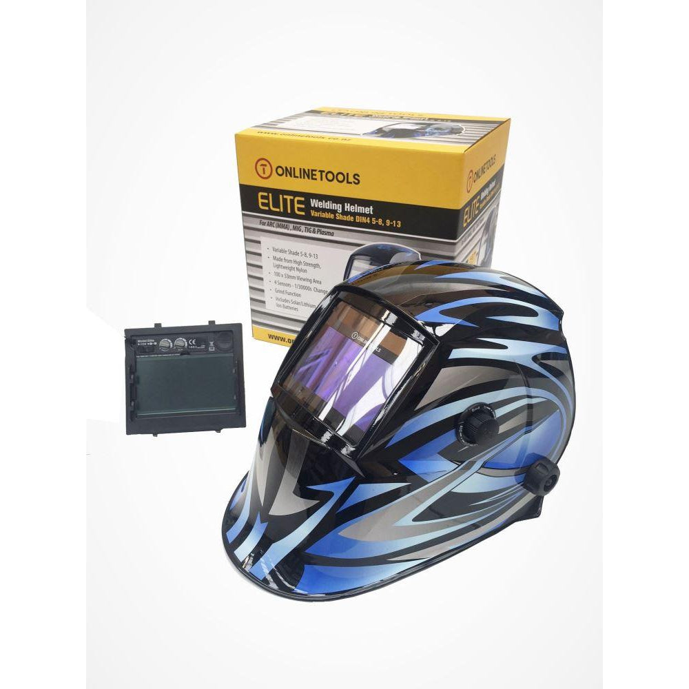 Welding Helmet 4 SENSOR  Blue Stripe