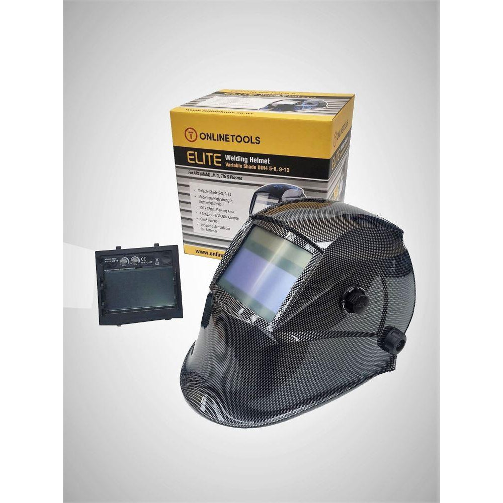 Auto Darkening Welding Helmet  4 SENSORS - Carbon Fibre Elite-Professional Series