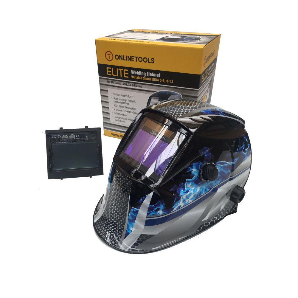 Auto Darkening Welding Helmet  4 SENSORS - Fire Metal Elite-Professional Series