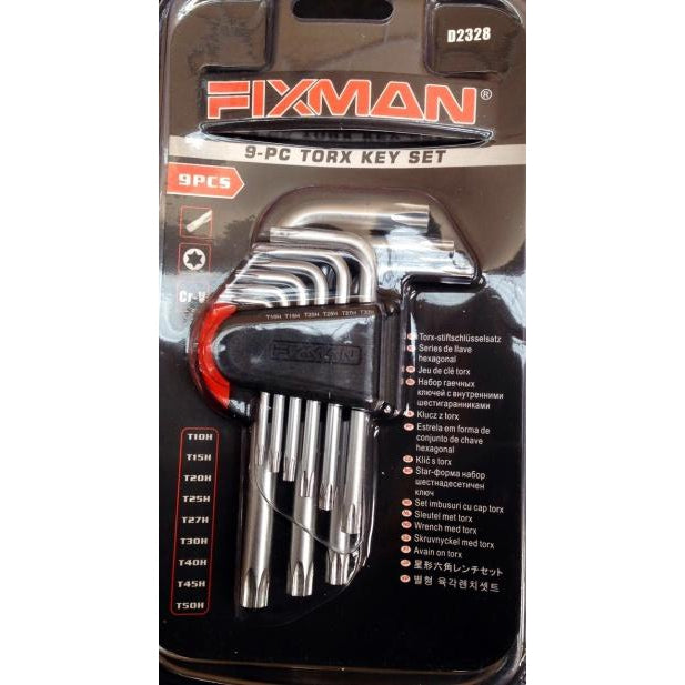 Fixman 9pc Torx Hex Key Set - Standard Long