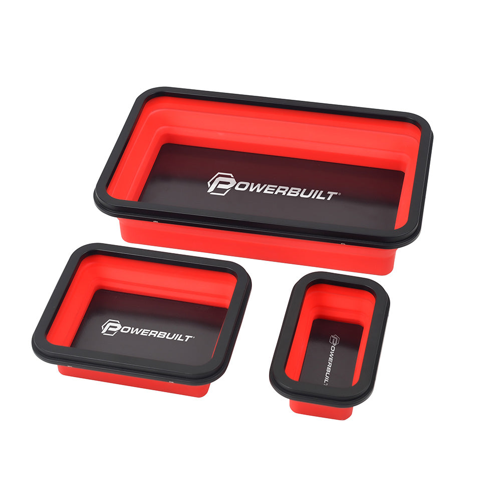 Powerbuilt 3pc Collapsible Magnetic Tray Set
