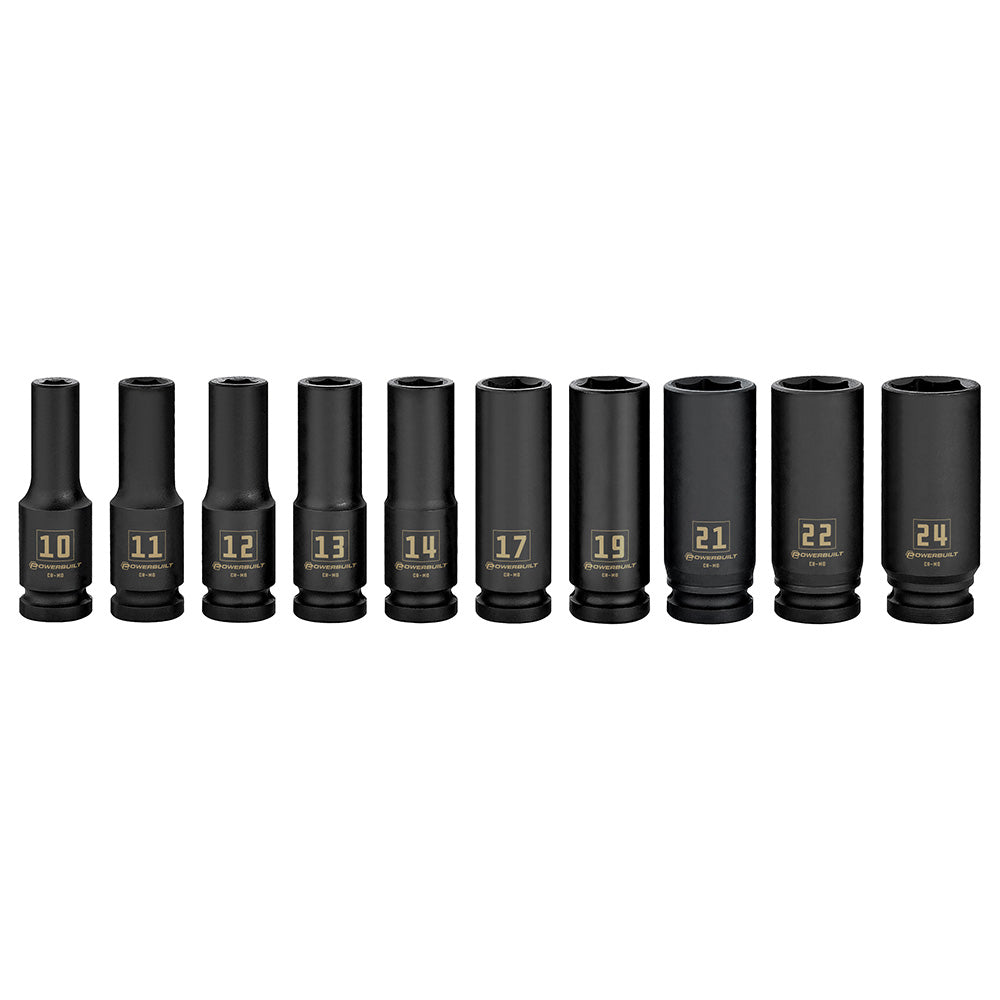 1/2" Dr 10pc Metric Deep Impact Socket Set