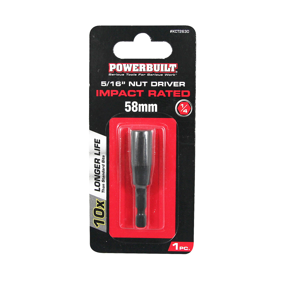 Powerbuilt 1/4 Nut Driver - 5/16 x 58mm Long