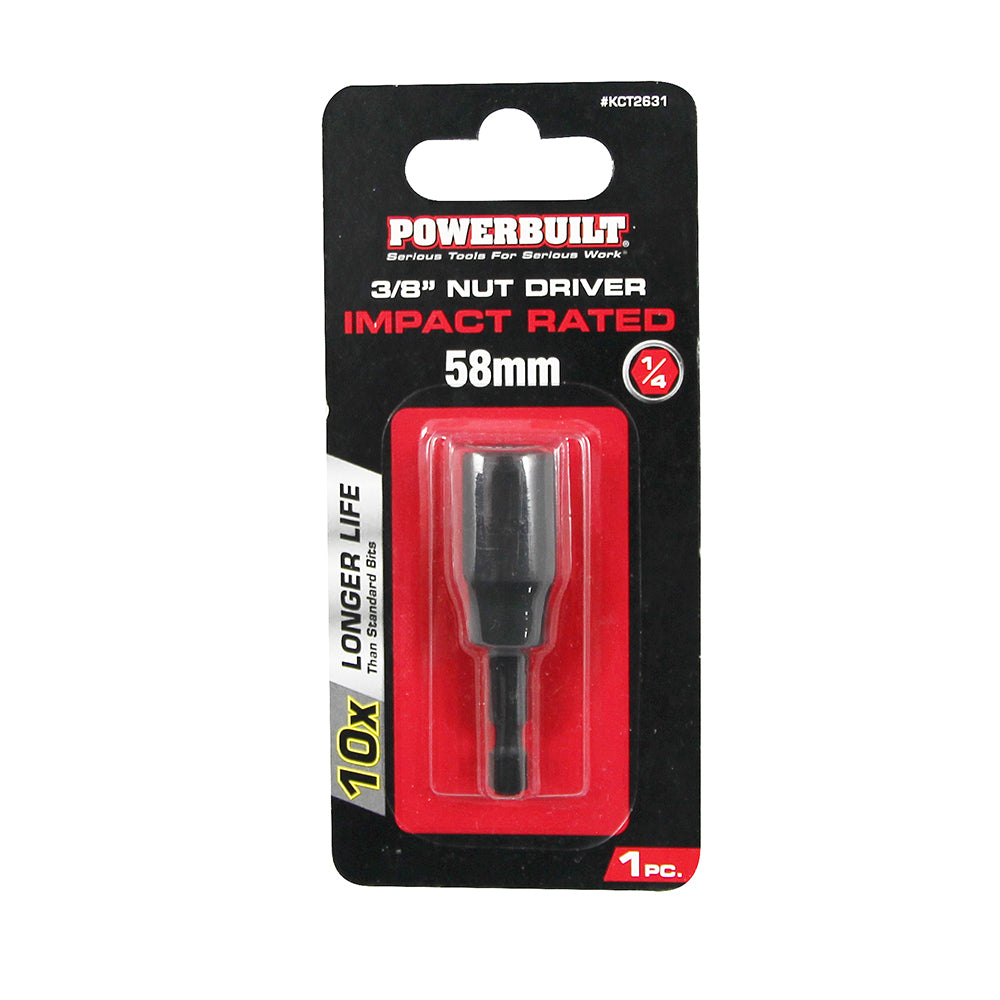 Powerbuilt 1/4 Nut Driver - 3/8 x 58mm Long