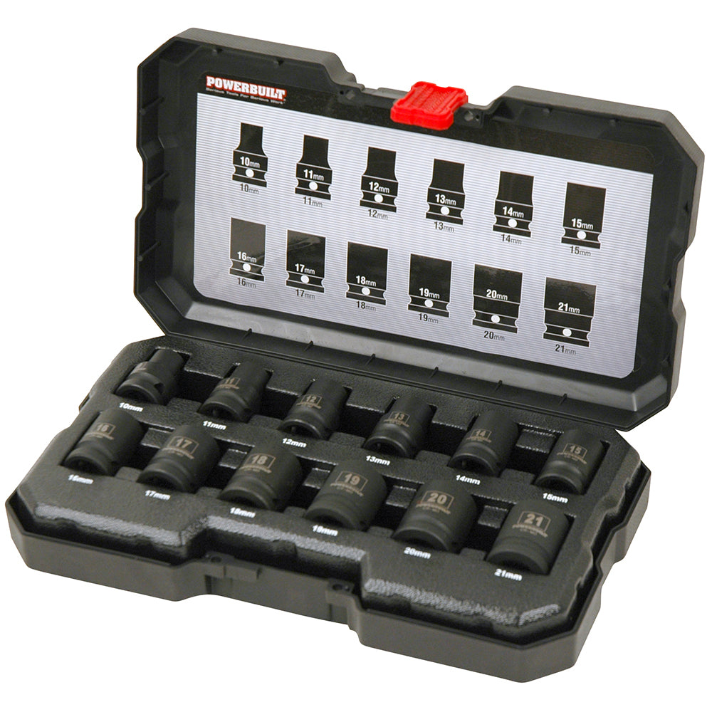 1/2DR 12PC METRIC IMPACT SOCKET SET