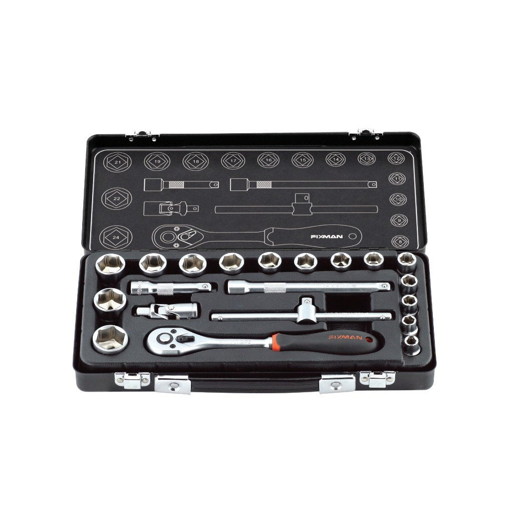 Fixman 20pc Metric 3/8" Dr. Socket Set in Case