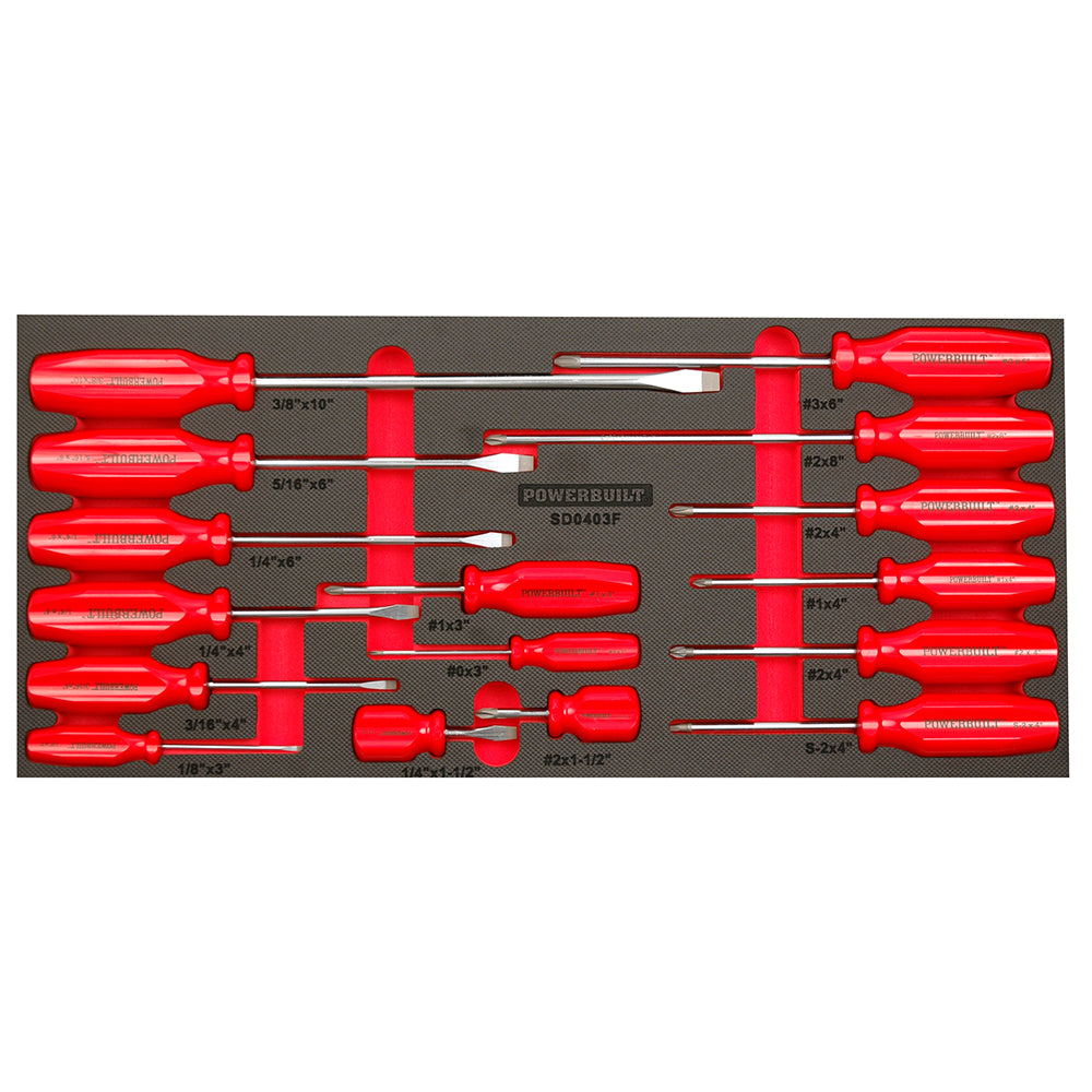 Powerbuilt 17pc Screwdriver Tray