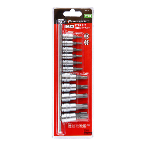 1/4" Dr 3/8" Dr 11pc Star / Torx Bit Socket Set