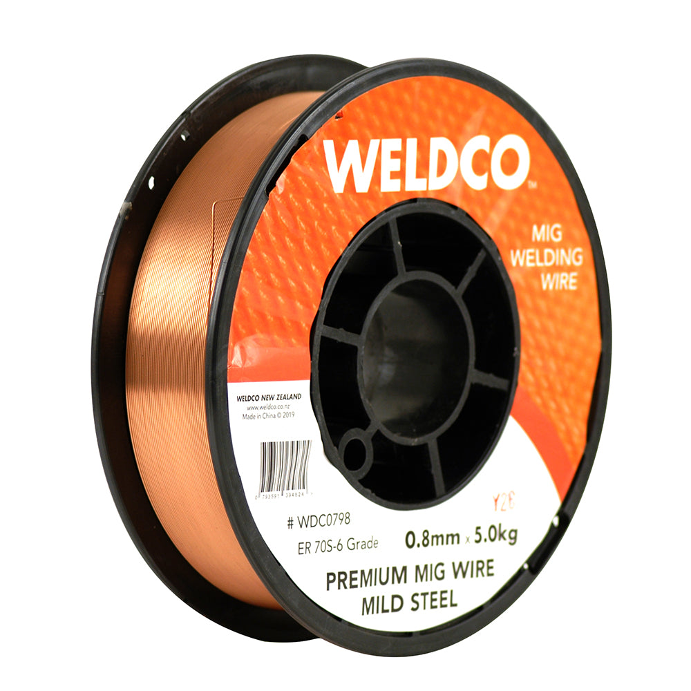 WELDCO MIG WIRE M/S 0.8MM X 5KG GAS SHEILD
