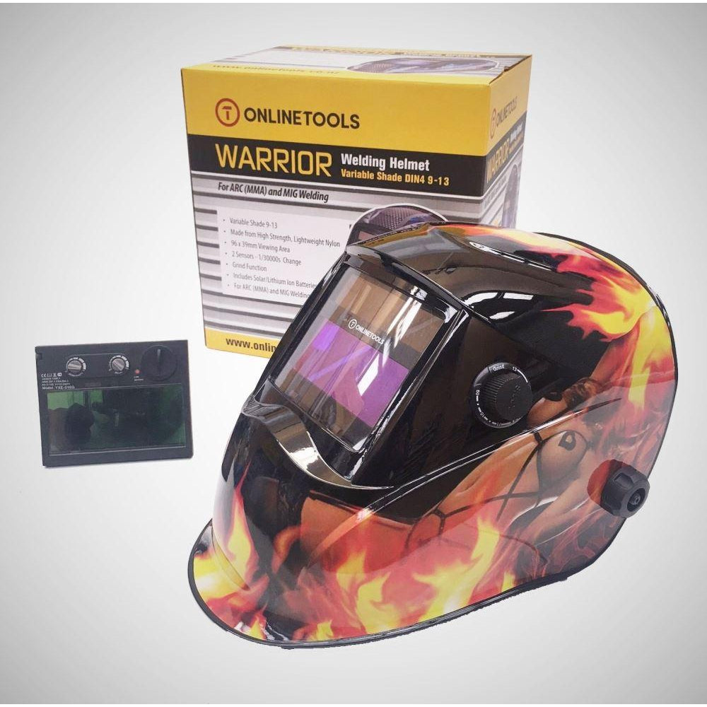 Welding Helmet 2 Sensor Charming Girl Warrior TRUE COLOR