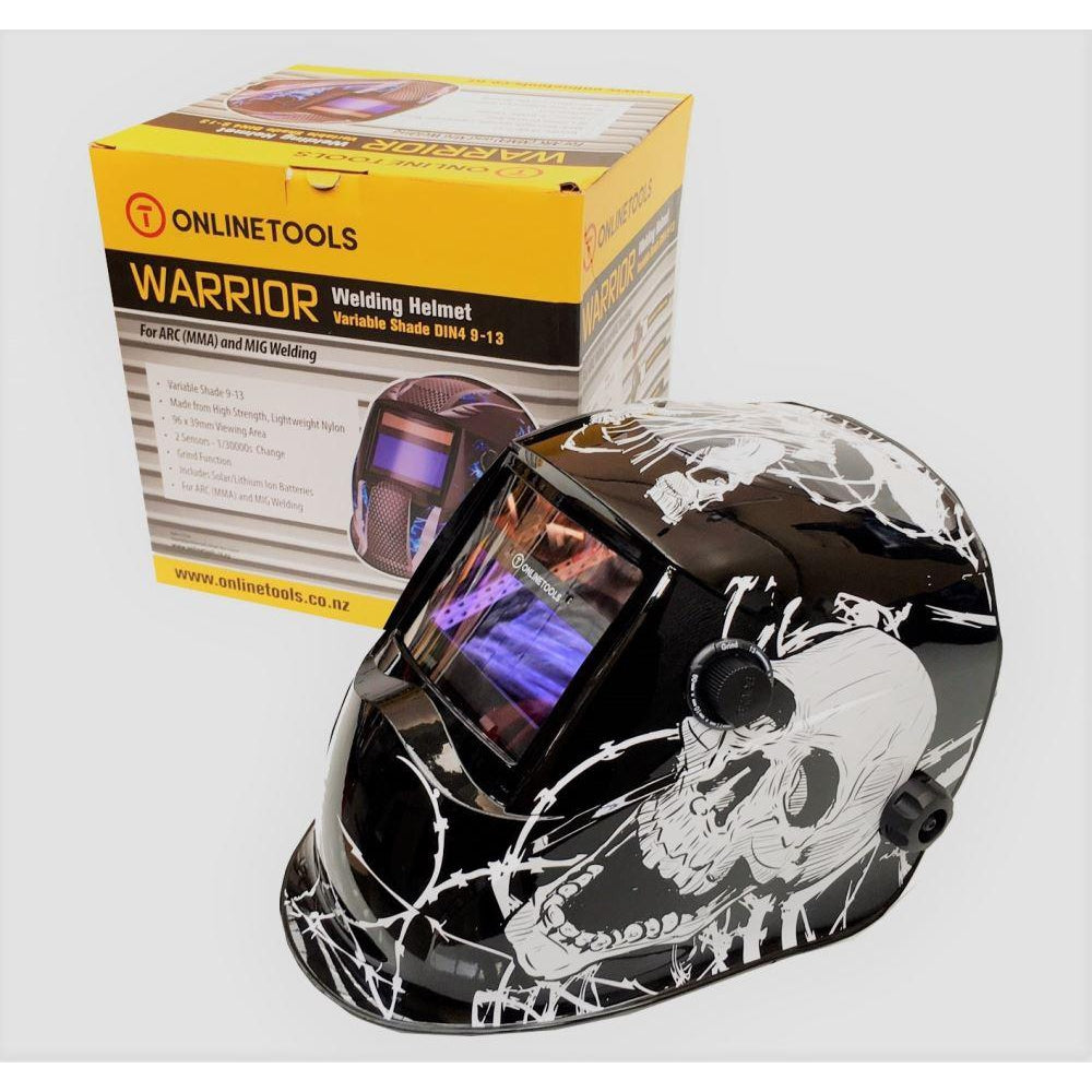 Auto Darkening Welding Helmet -Wire Skull Warrior