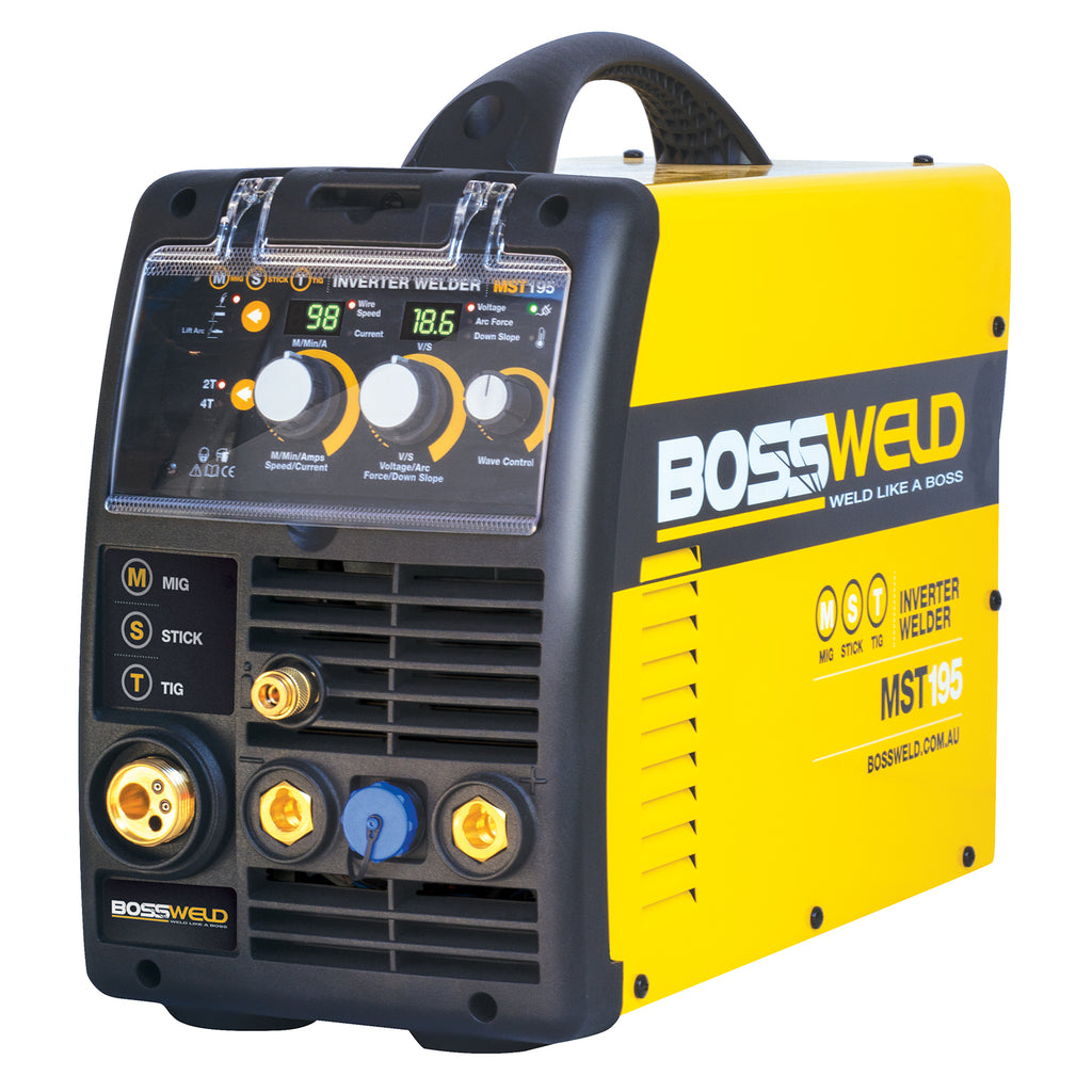 Bossweld MST 195 MIG & Stick Arc Inverter Welder...BOSSWELD FACTORY RETURNS